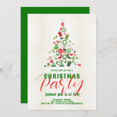 Moderne kerstboomfeest Uitnodigen Kaart (Voorkant / Achterkant)