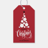 Moderne kerstboomfeestdag cadeaulabel (Voorkant)