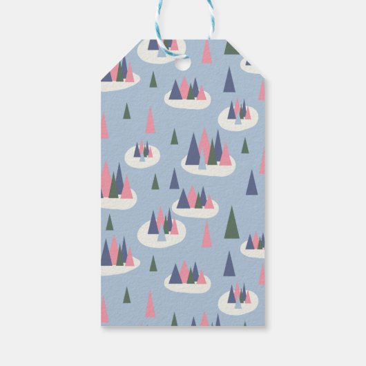 Moderne kerstboomfeestdag cadeaulabel (Achterkant)