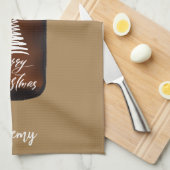 Moderne kerstboomgaard Beer Jug Theedoek (Quarter Fold)