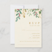 Moderne kerstboomgaard Cream Song Request RSVP (Voorkant)