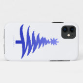 Moderne kerstboomklep Afdrukblauw Case-Mate iPhone Case (Achterkant (horizontaal))