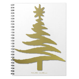 Moderne kerstboomklep - Gold afdrukken Notitieboek