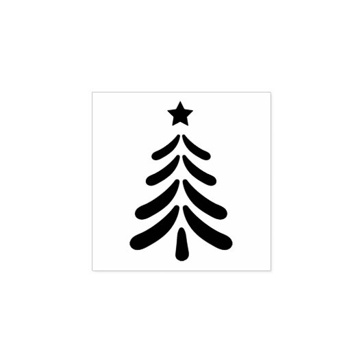 Moderne kerstboomkunst 	rubberstempel (Afrduk)