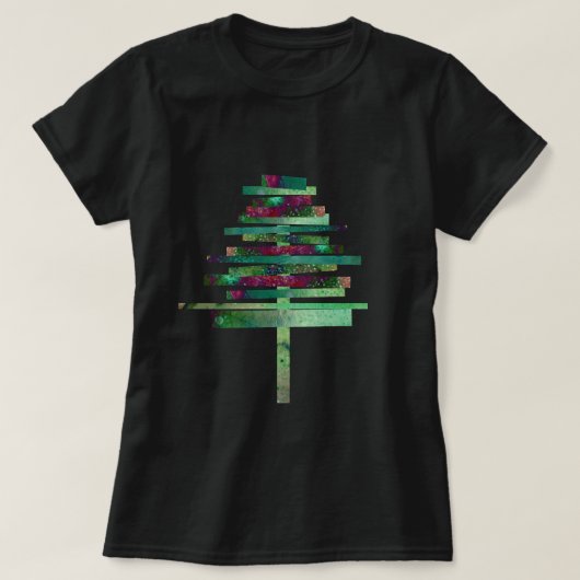 Moderne kerstboomkunst t-shirt (Design voorkant)