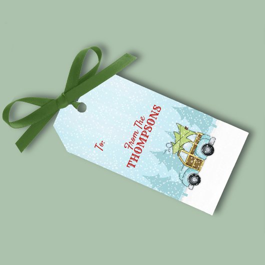 moderne kerstboomluis cadeaulabel