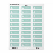 Moderne kerstboommonogrammen op mint Green Etiket (Full Sheet)