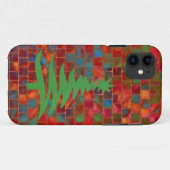 Moderne kerstboomstencil — groen afdrukken Case-Mate iPhone case (Achterkant (horizontaal))