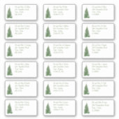 Moderne kerstboomstructuur Individuele naam en adr Sticker (Voorkant)