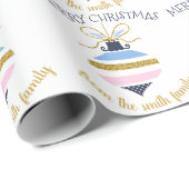 Moderne kerstboomstructuur Ornament op maat Cadeaupapier (Rol Hoek)