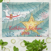 Moderne  kerstboomversierdatum aangepaste kerstbom theedoek (Gevouwen)