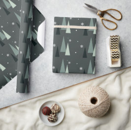 Moderne kerstboomwerkpapier cadeaupapier
