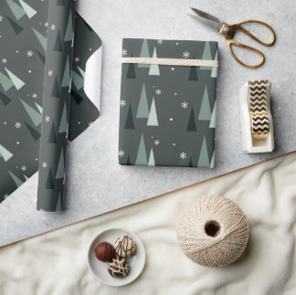 Moderne kerstboomwerkpapier cadeaupapier