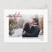 Moderne kerstbriefingfoto briefkaart (Voorkant)