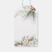 Moderne kerstcadeautjes Label Greenery Xmas Cadeaulabel (Achterkant)