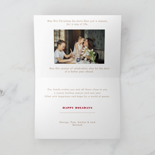 Moderne kerstcollage met meerdere foto's feestdagen kaart (Binnen)