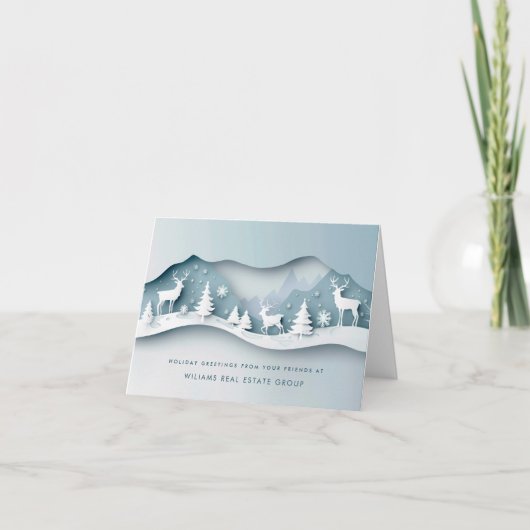 Moderne Kerstcompositie Zakelijke Groet Feestdagen Kaart (Voorkant)