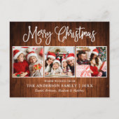 Moderne kerstdag met kalligrafie 3 Foto Briefkaart (Voorkant)