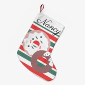 Moderne kerstdonuts Dot Sprinkles Kleine Kerstsok (Voorkant (Hangend))