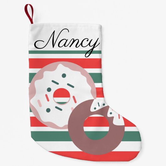 Moderne kerstdonuts Dot Sprinkles Kleine Kerstsok (Voorkant)