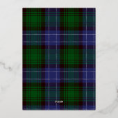 Moderne kerstfamilie foto's naam Tartan F Folie Feestdagenkaart (Achterkant)