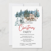 Moderne kerstfeest met Cadeau familie Kaart (Voorkant)