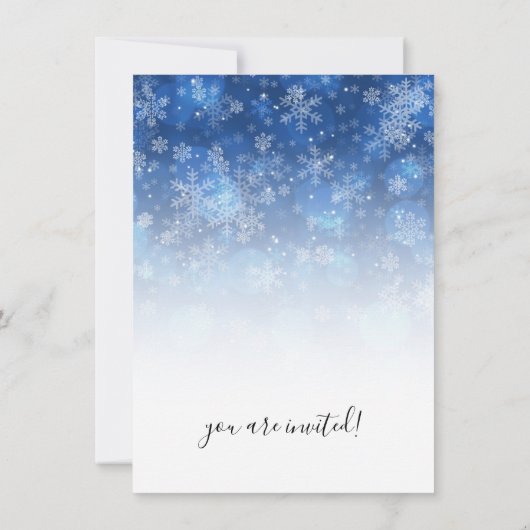 Moderne kerstfeestdag blauw en wit kaart (Achterkant)