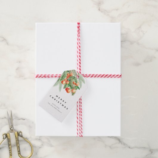Moderne kerstfeestdag — cadeauLabels (Met Touw)