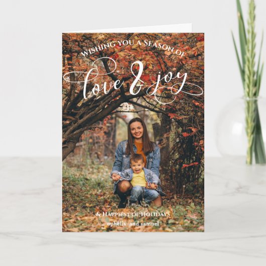 Moderne kerstfeestdag foto kaart (Voorkant)