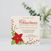 Moderne kerstfeestdag in Poinsettia Kaart (Staand voorkant)