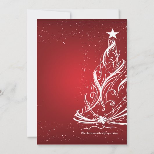 Moderne kerstfeestdag in rood en wit kaart (Achterkant)