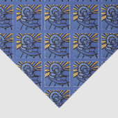 Moderne kerstfeestdag Jezus Mary Joseph Blue Tissuepapier (Detail)