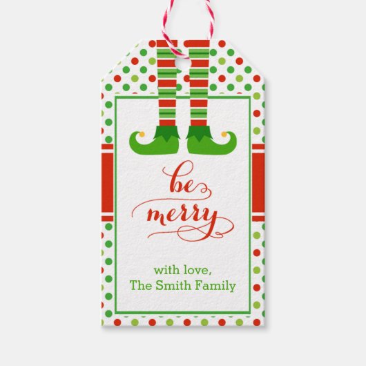 Moderne kerstfeestdag Label Cadeaulabel (Voorkant)