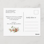 Moderne kerstfeestdag met 3 foto's briefkaart (Achterkant)