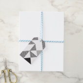 Moderne kerstfeestdag met geometrisch patroon cadeaulabel (Met Touw)