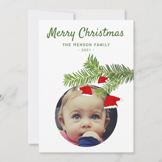 Moderne kerstfeestdag met kerstmis feestdagenkaart (Voorkant)