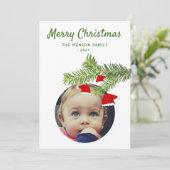 Moderne kerstfeestdag met kerstmis feestdagenkaart (Staand voorkant)