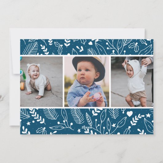 Moderne kerstfeestdag op basis van prettige feestd feestdagenkaart (Achterkant)