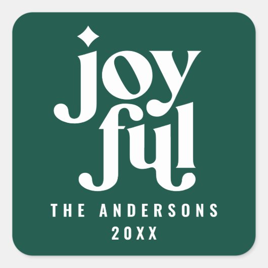 Moderne kerstfeestdag voor groene fotografie vierkante sticker (Voorkant)