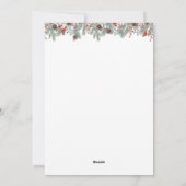 Moderne Kerstfoto Botanisch Feestdagenkaart (Achterkant)