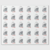 Moderne  kerstfoto cadeaupapier (Vlak)