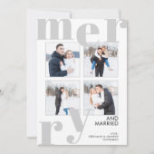 Moderne kerstfoto Collage Gray Feestdagenkaart (Voorkant)