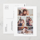 Moderne kerstfoto collage Holiday Briefkaart (Voorkant / Achterkant)