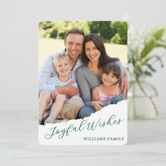 Moderne kerstfoto feestdagenkaart (Staand voorkant)