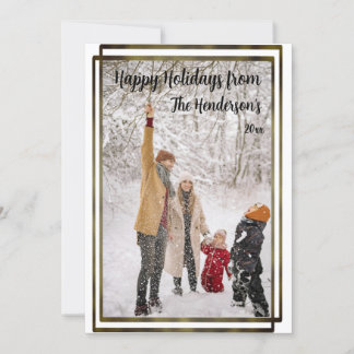 Moderne kerstfoto feestdagenkaart