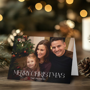 Moderne kerstfoto kaart