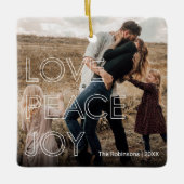 Moderne kerstfoto keramisch ornament (Voorkant)