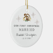 Moderne kerstfoto keramisch ornament (Rechts)