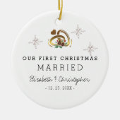 Moderne kerstfoto keramisch ornament (Voorkant)