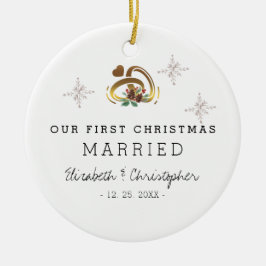 Moderne kerstfoto keramisch ornament